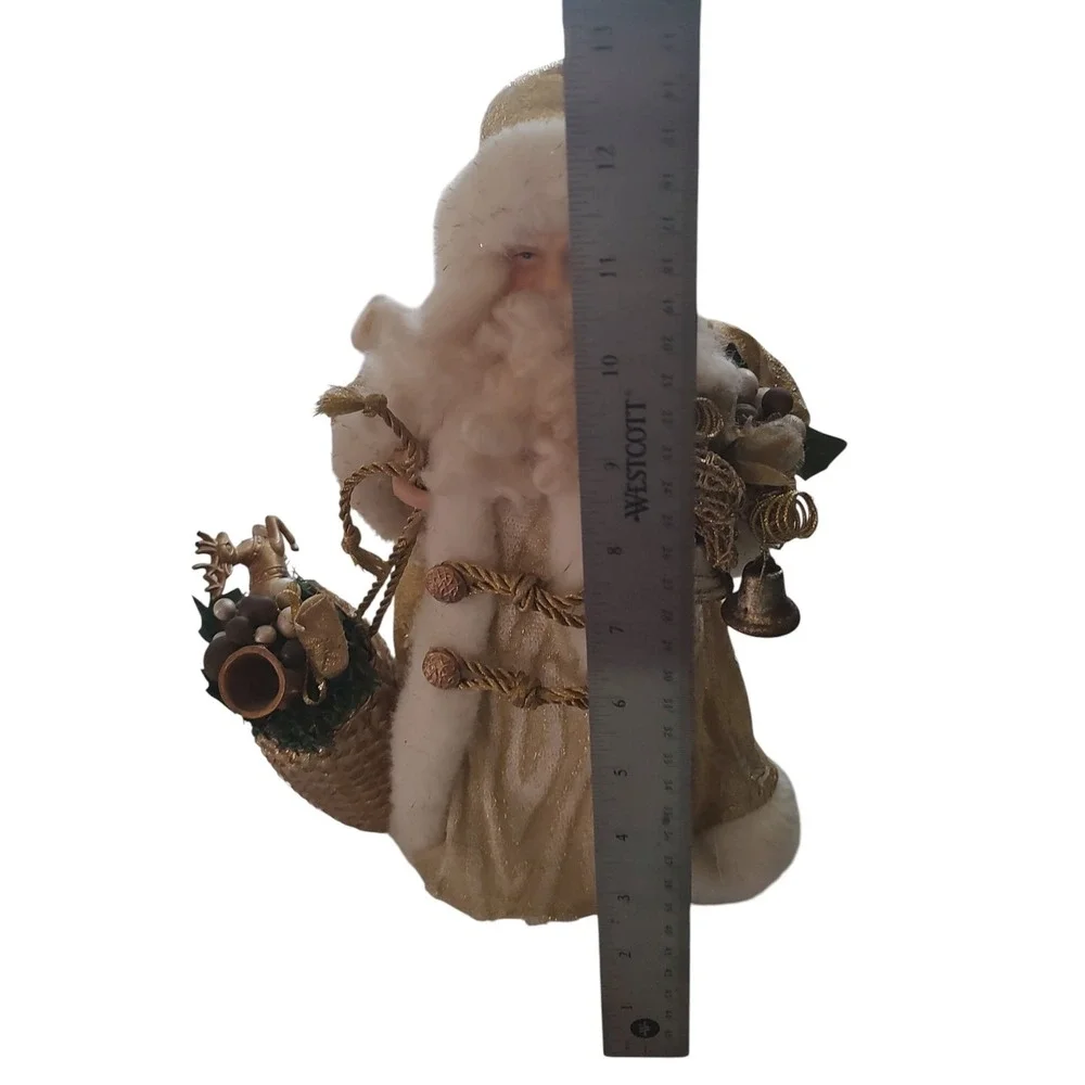 Vintage‎ Santa Claus Christmas Tree Topper Table Top Holiday Decoration Gold